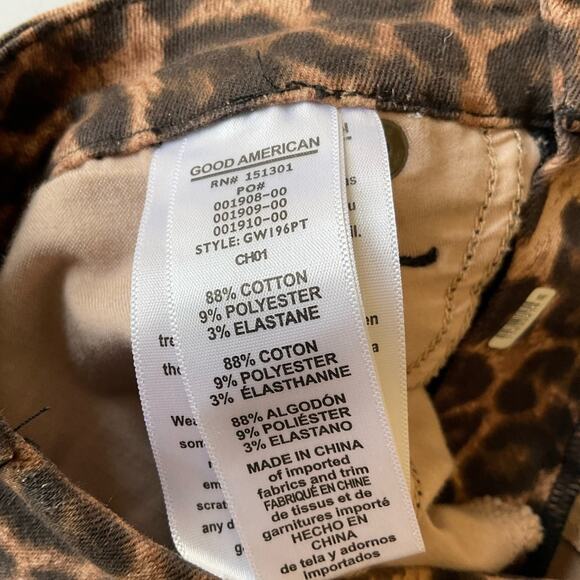 Good American Good Waist High Rise Cheetah Jeans Size 24 - Picture 5 of 7